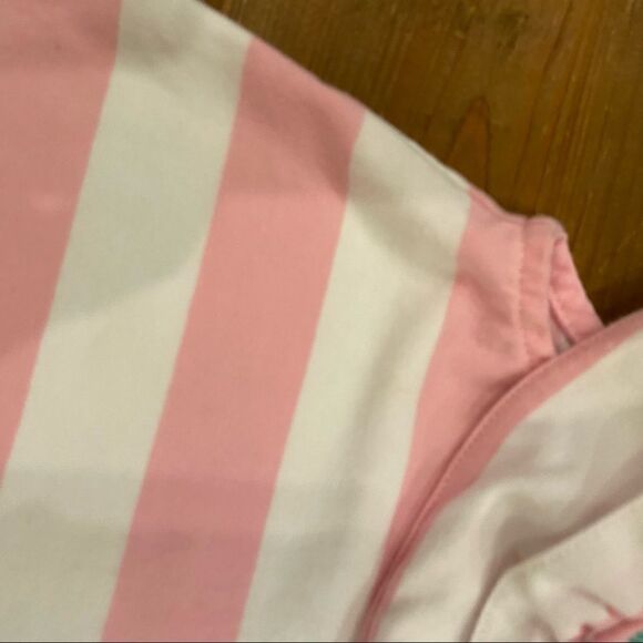 Miley & Kate Tank Top Pink White Striped Ruffle Neck Shirt Infant Size 12M - Picture 9 of 11